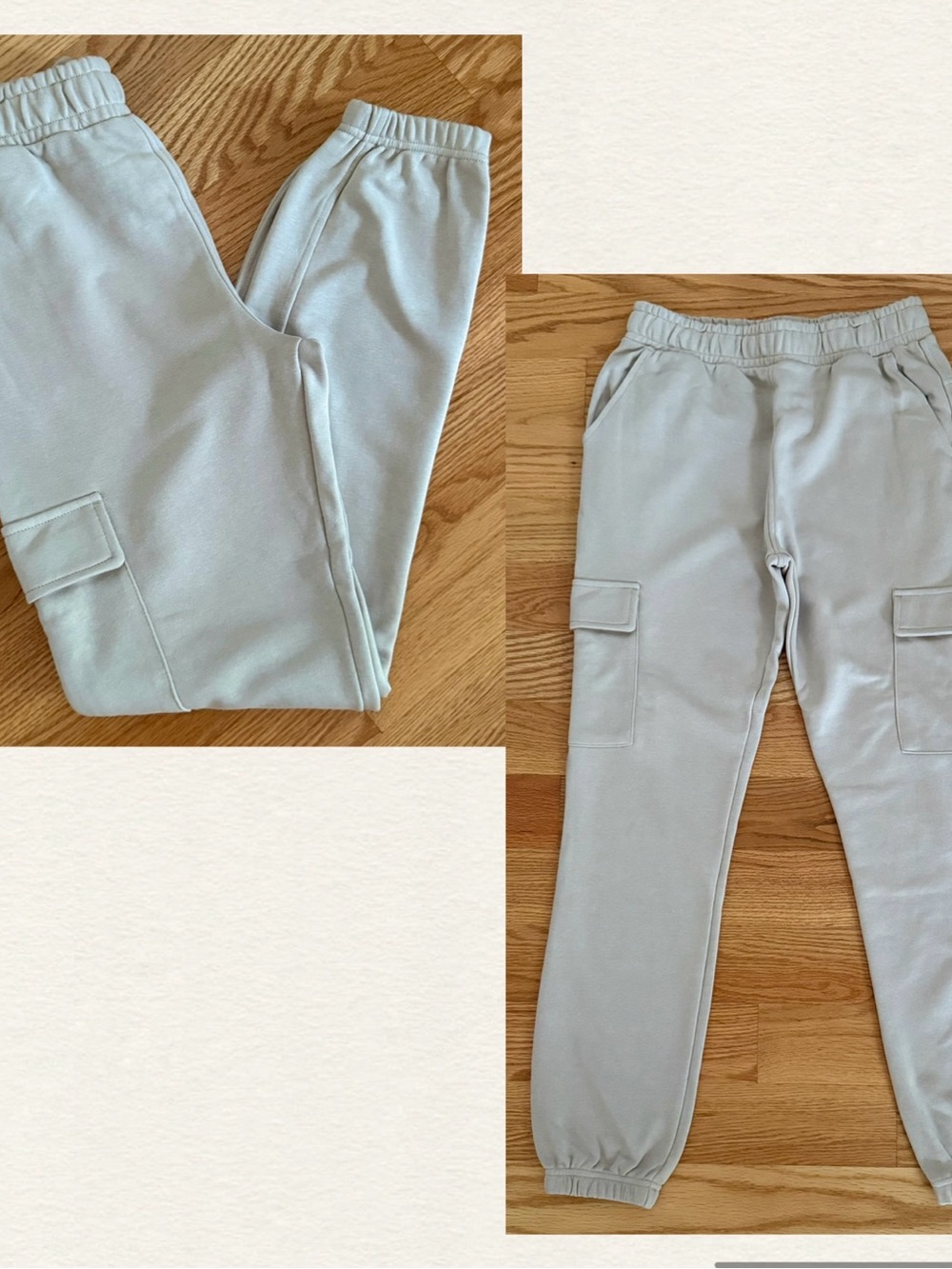 Primark Boys Cargo Joggers/Sweatpants in Stone/Beige, Size 13-14 yrs